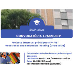 2024-2025 Convocatòria Erasmus VET GM