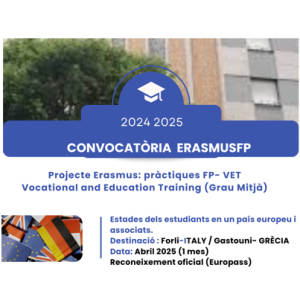 2024-2025 Convocatòria Erasmus VET GM