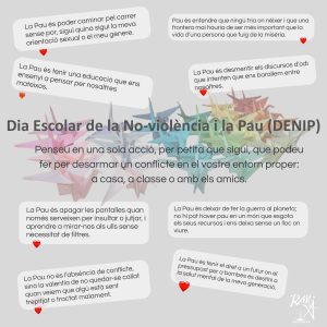 Dia Escolar de la No-violència i la Pau 2026